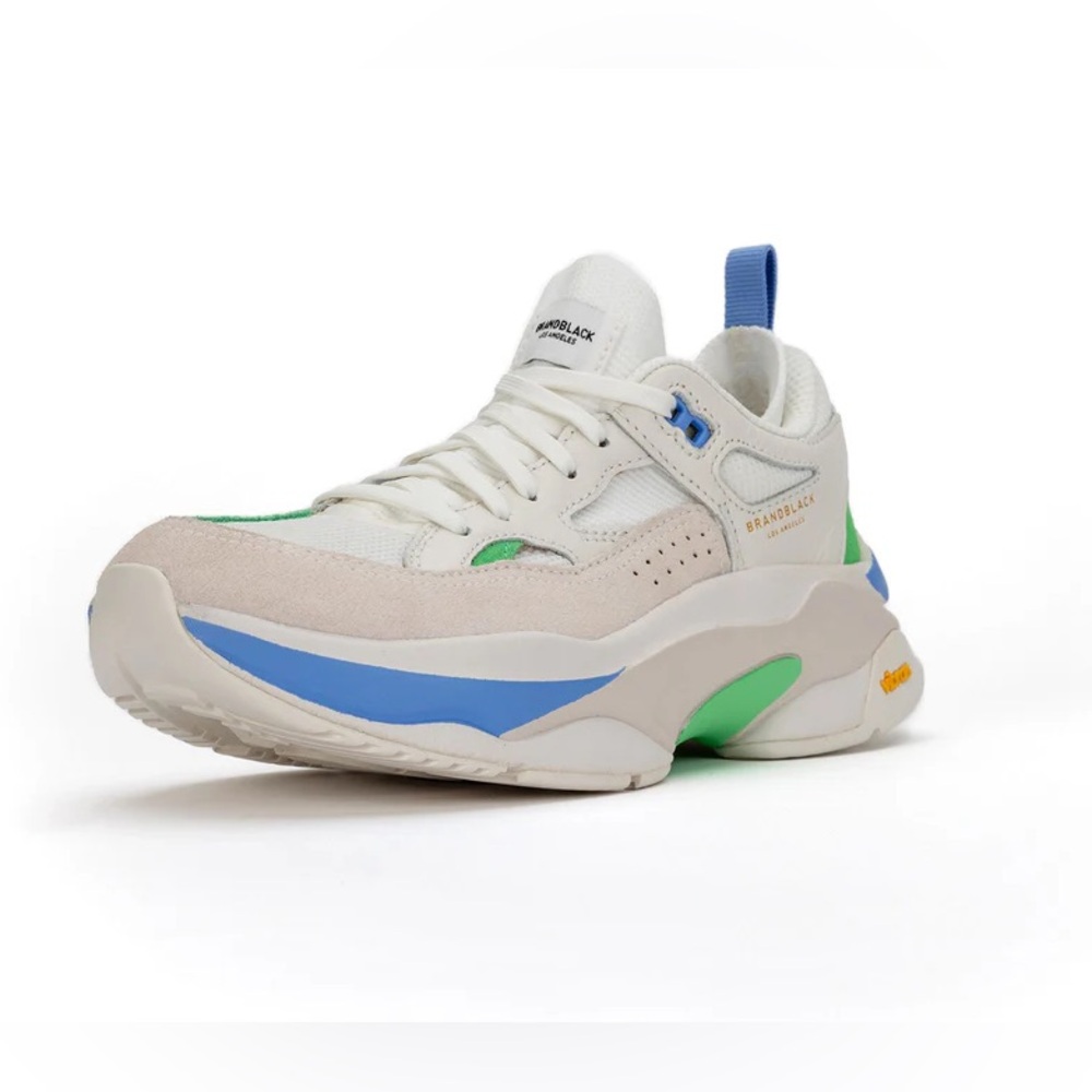 BRANDBLACK Women’s Saga 130 Sneaker - White Green Royal Blue